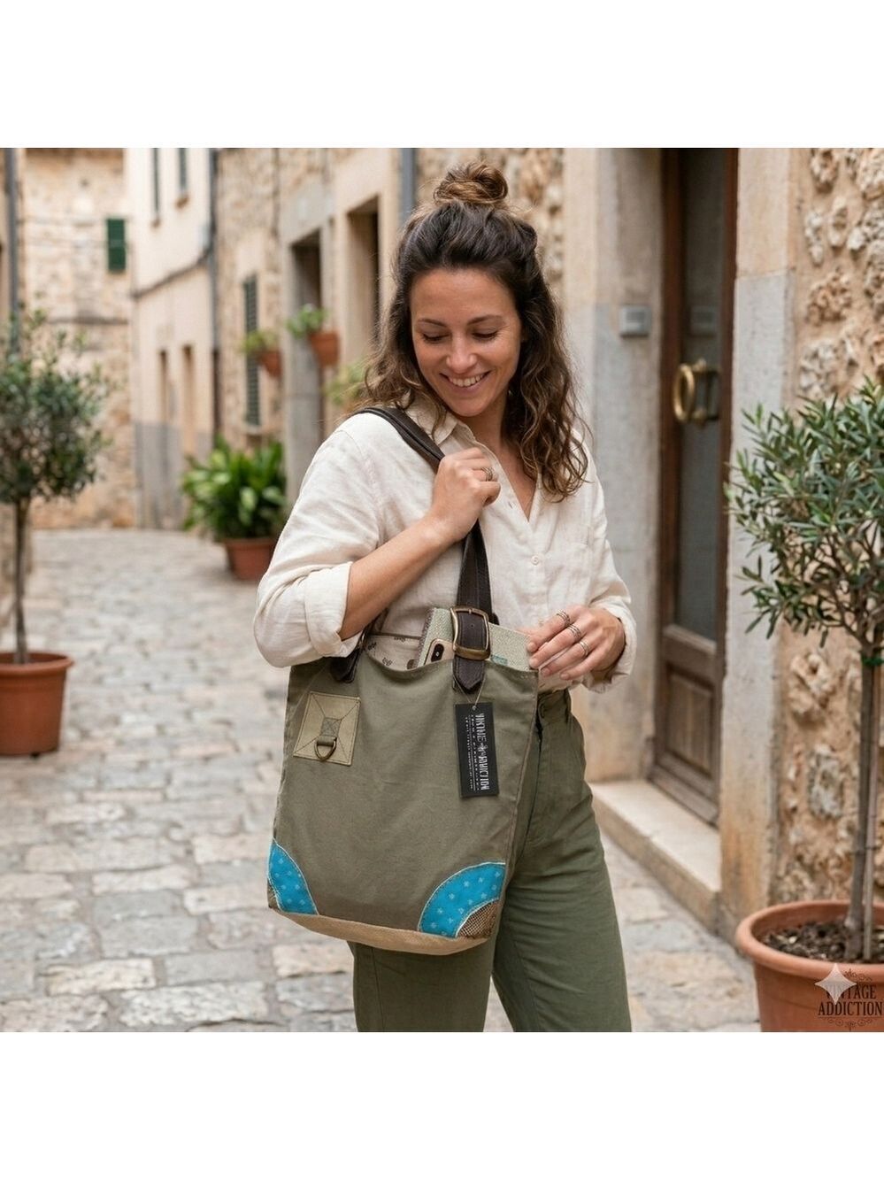 New Vintage Addiction Carry All Bag made from vintage military tents Unique